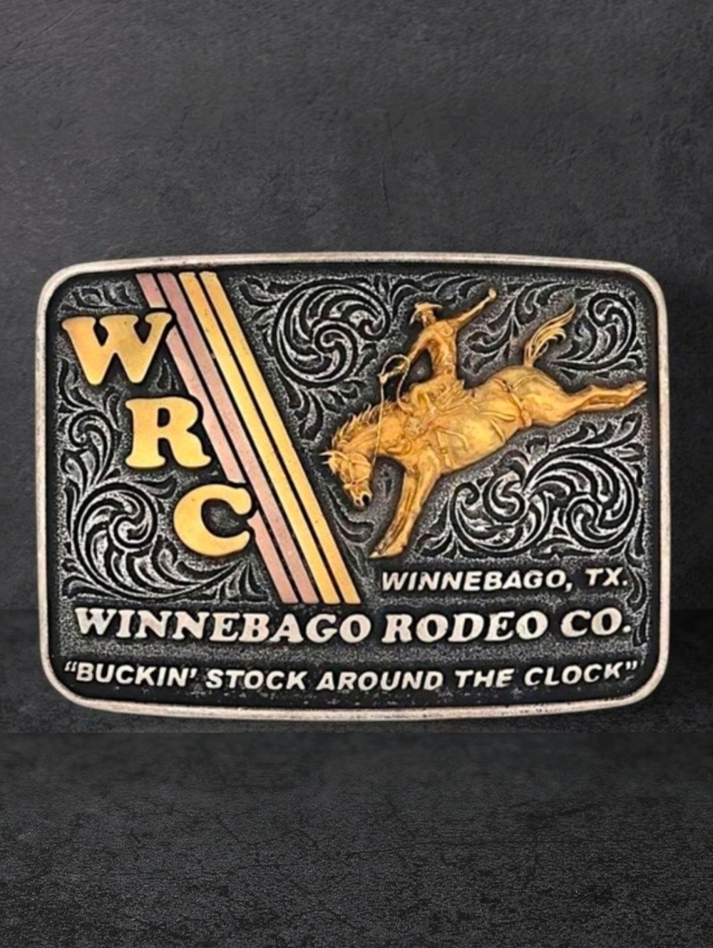 Montana Silversmiths Dale Brisby Buckin' Stock WRC Winnebago‎ Belt Buckle New